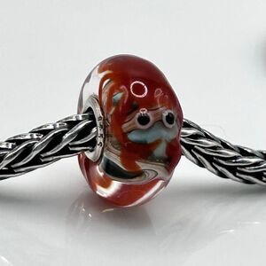 TROLLBEADS Rare Crab Unique LAA 925S NEW! Brick Red Critter, Sea Green & Browns